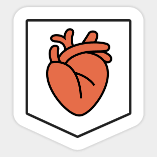 Cool Minimal Pocket Heart Design T-Shirt Sticker